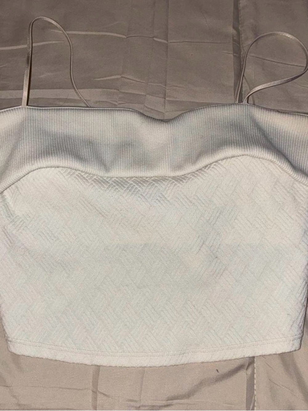 Alo fold over ribbed camisole ivory